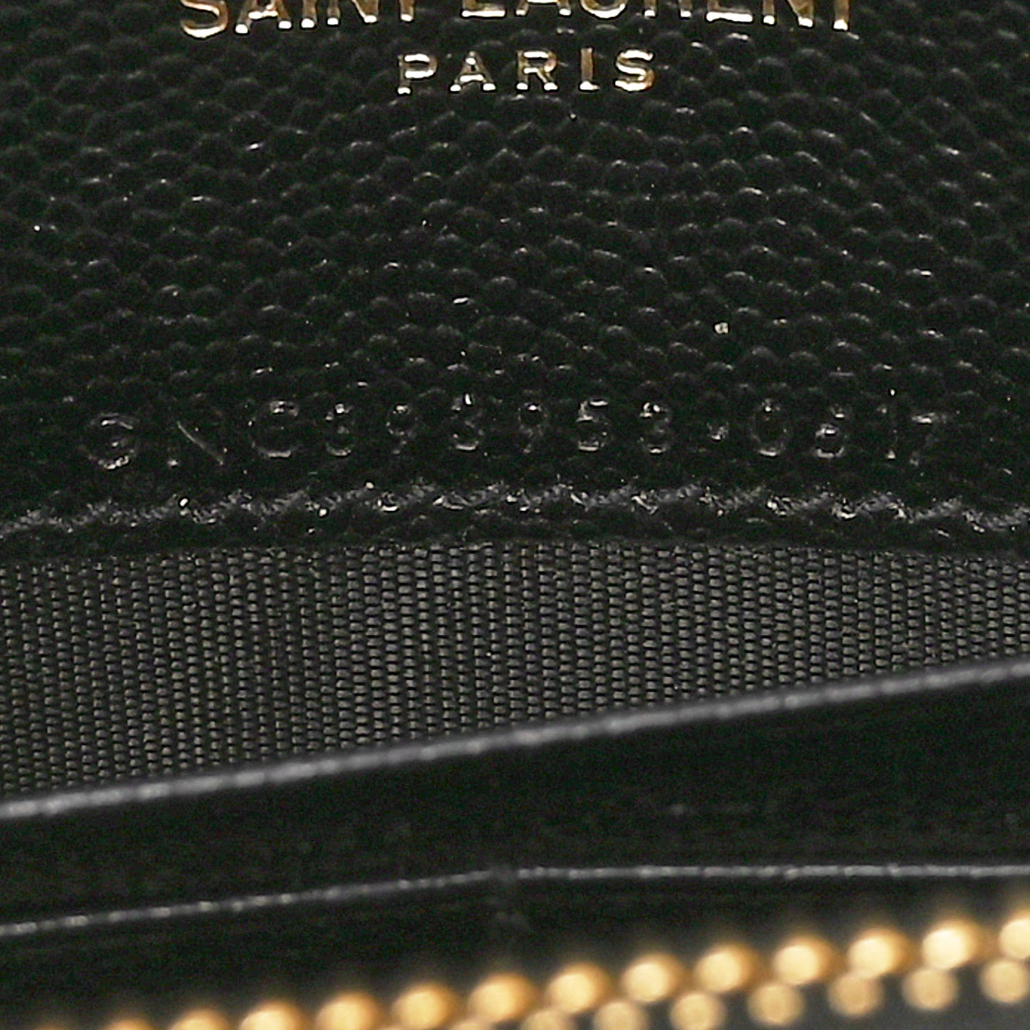 Grain De Poudre Matelasse Chevron Monogram Envelope Chain Wallet Black