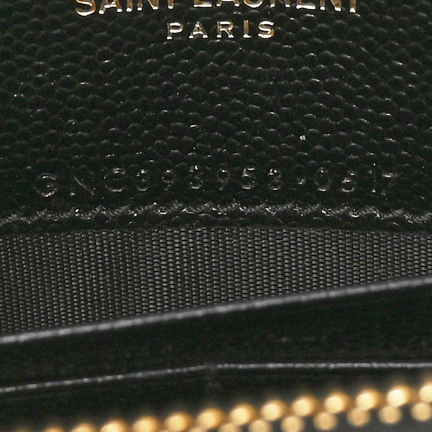 Saint Laurent Grain De Poudre Matelasse Chevron Monogram Envelope Chain Wallet Black 7 of 10