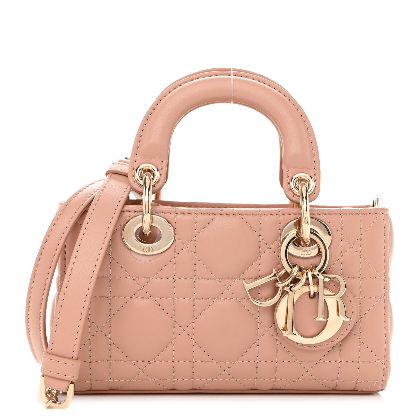 Lambskin Cannage Micro Lady D-Joy Rose De Vents