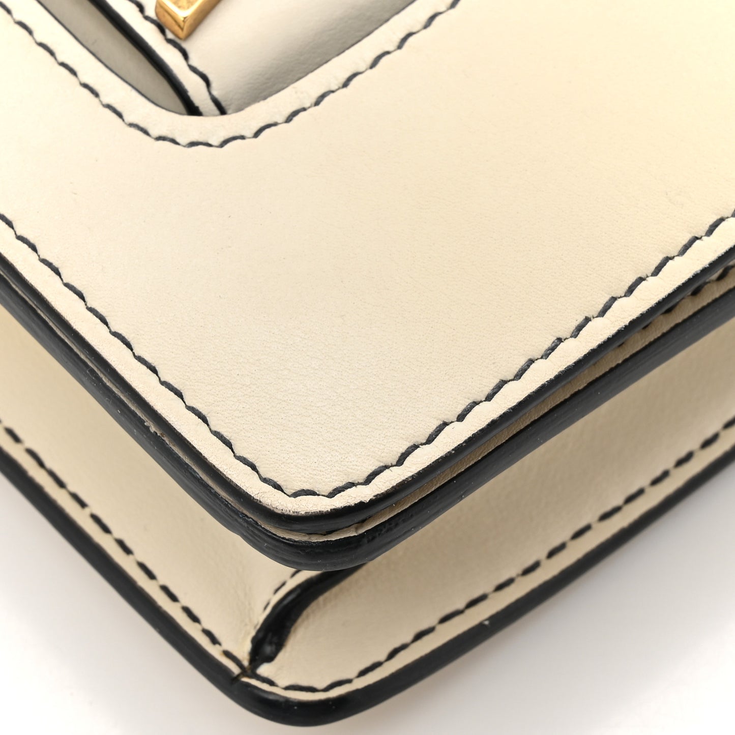 Calfskin J'Adior Chain Flap Bag Off White