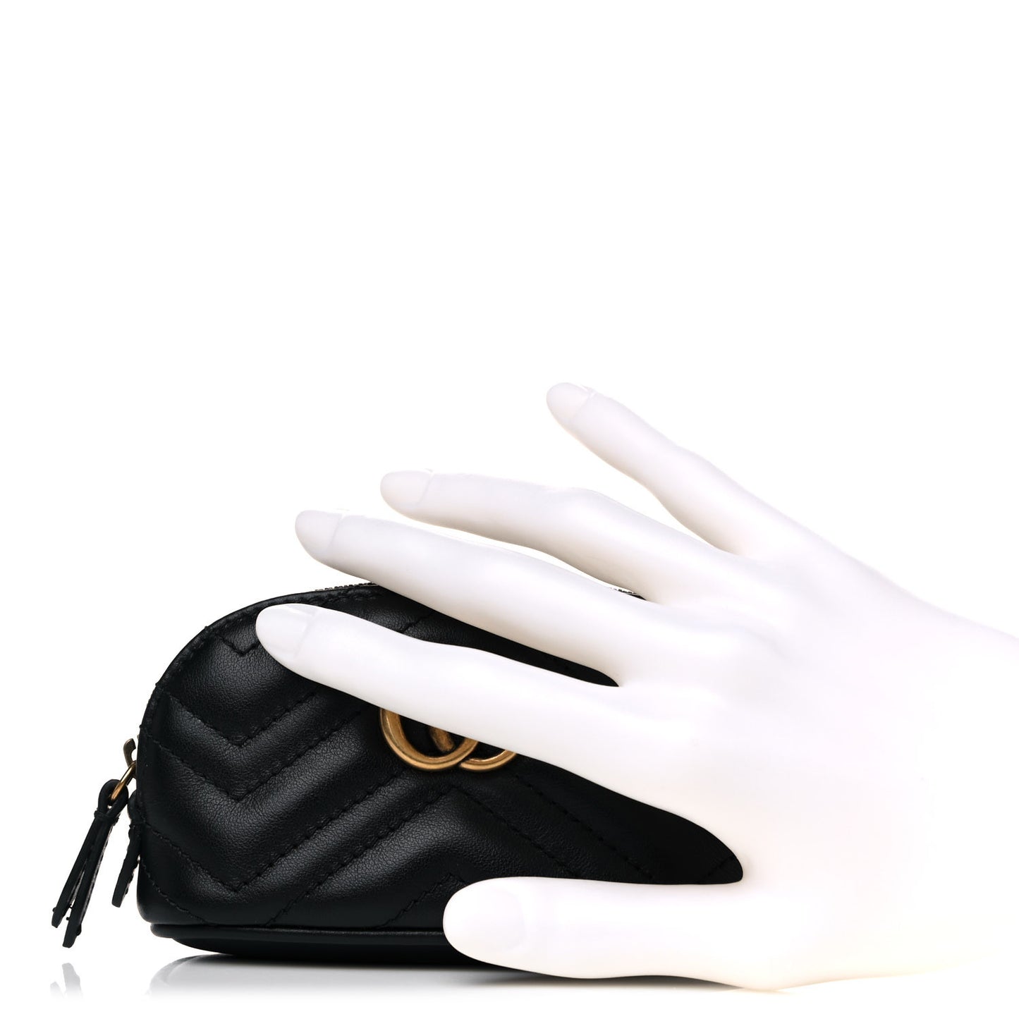 Calfskin Matelasse GG Marmont Key Pouch Black