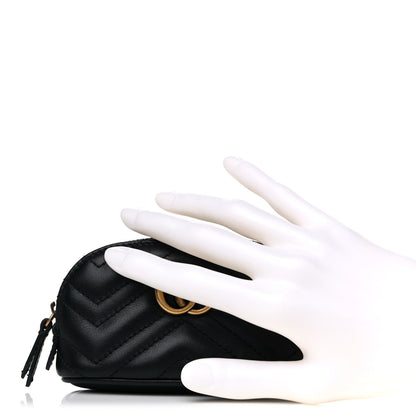 Gucci Calfskin Matelasse GG Marmont Key Pouch Black 2 of 8