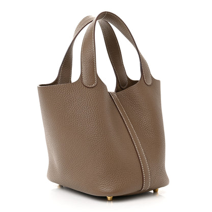 Hermes Taurillon Clemence Picotin Lock 18 PM Etoupe 3 of 12