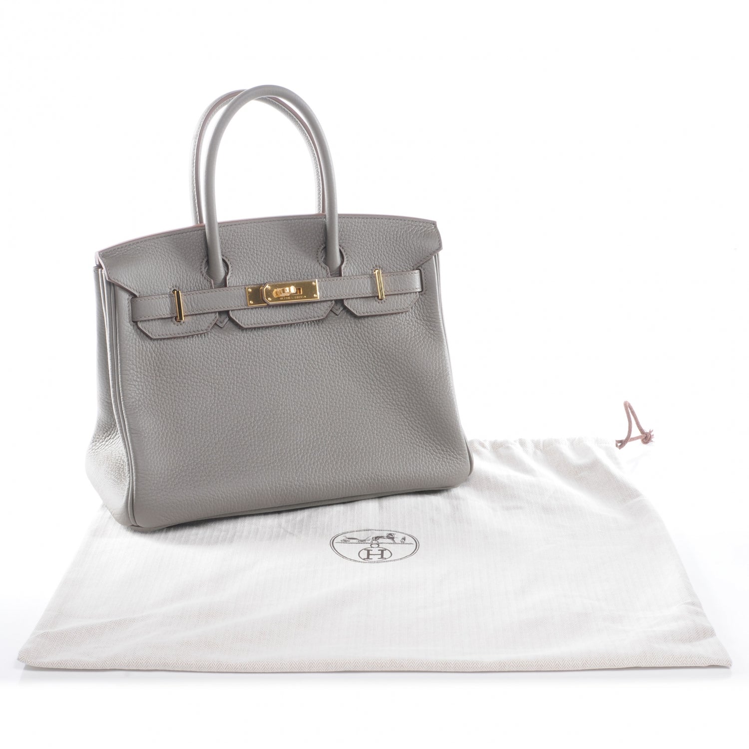 Hermes Taurillon Clemence Birkin 30 Etain 5 of 11