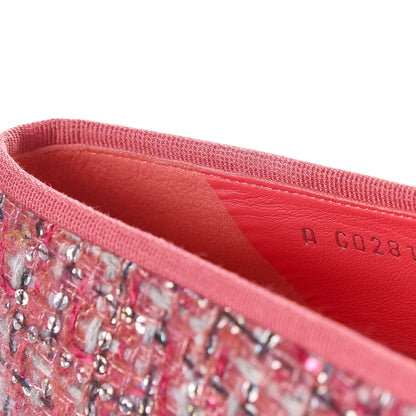 Chanel Tweed Grosgrain Sequin Cap Toe Ballerina Flats 37.5 Pink Black 10 of 11