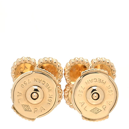 Van Cleef & Arpels 18K Yellow Gold Mother of Pearl Sweet Alhambra Earrings 3 of 5