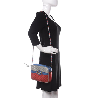 Gucci Laminated Nappa Trapuntata Small Zumi Shoulder Bag Rosso Marine Argento 2 of 9
