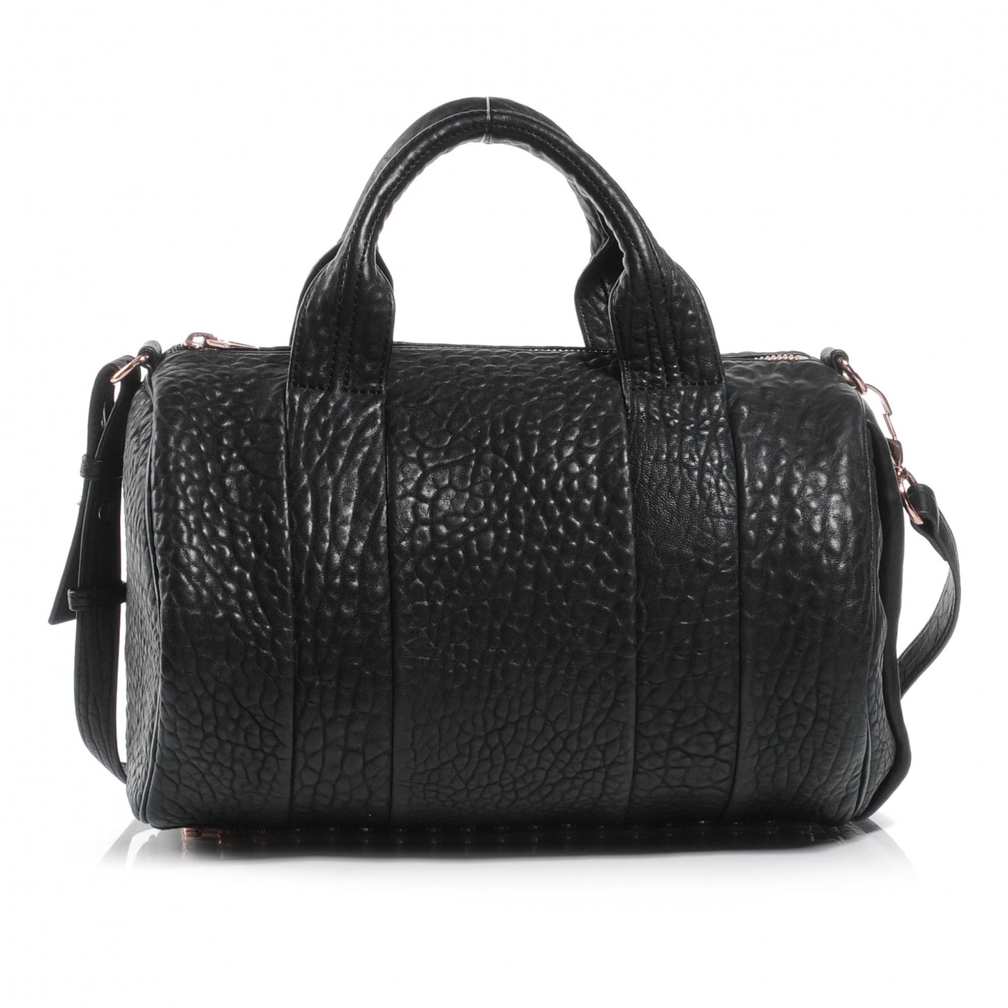 Leather Rocco w Rose Gold Hardware Black
