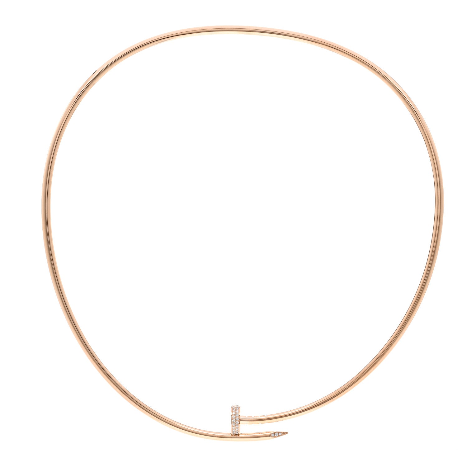 image of CARTIER 18K Pink Gold Diamond SM Juste Un Clou Necklace by FASHIONPHILE