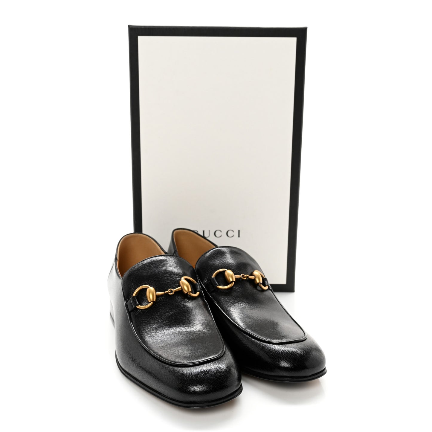 Goatskin Womens Horsebit Mid-Heel Loafers 38 Black