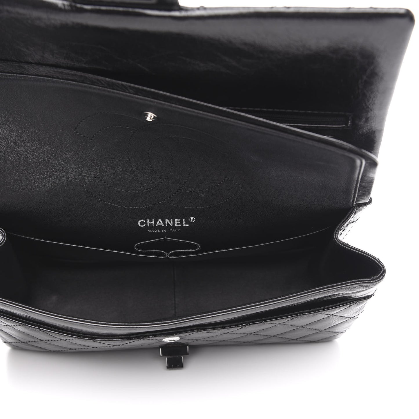 Glazed Calfskin Quilted 2.55 Reissue 226 Flap So Black