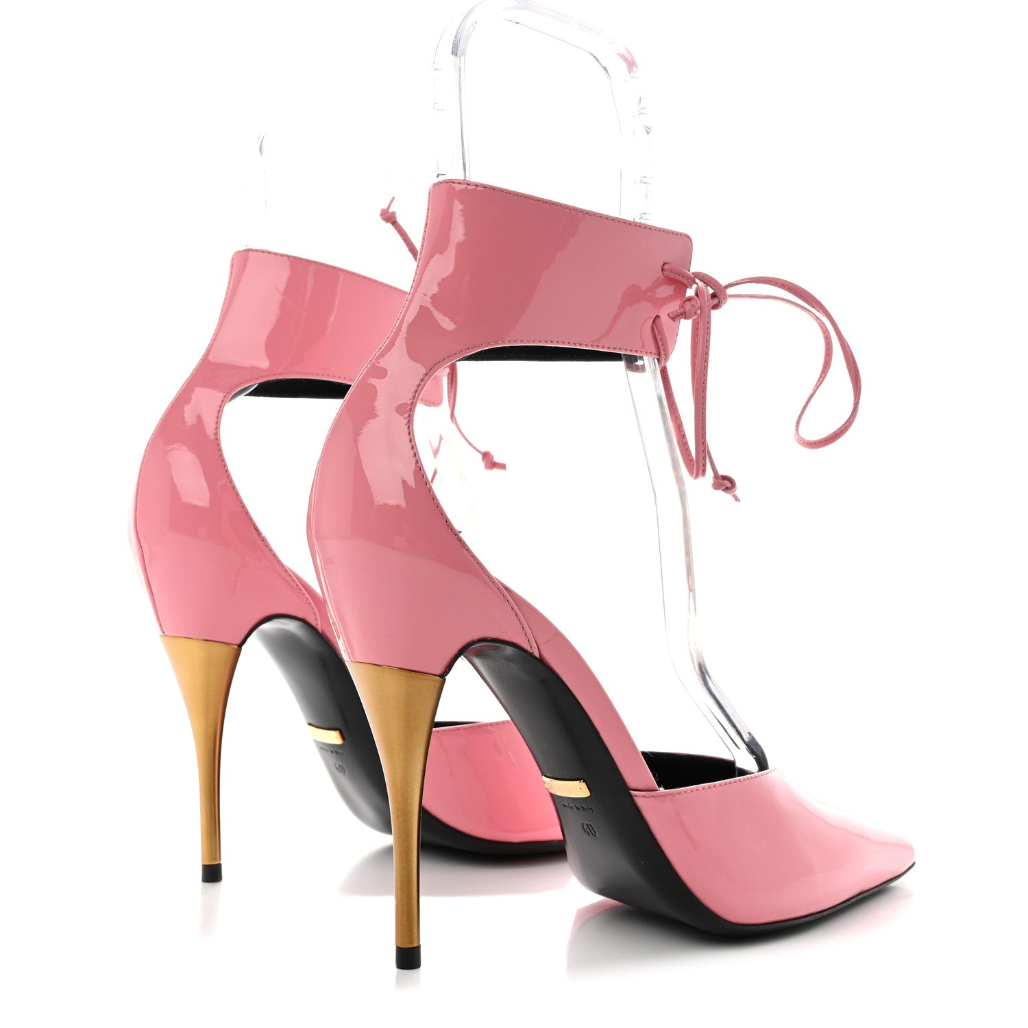 Gucci Vitello Vernice Soft Nappa Priscilla Ankle Cuff Pumps 40 Butterfly Pink 4 of 11