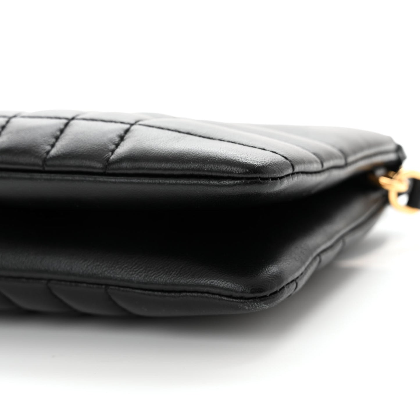 Lambskin Quilted Lola Double Pouch Crossbody Black