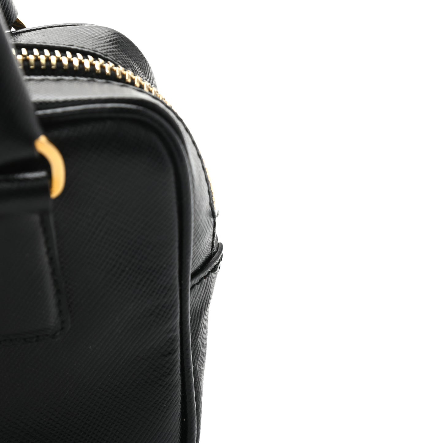 Saffiano Lux Mini Top Handle Crossbody Bag Black
