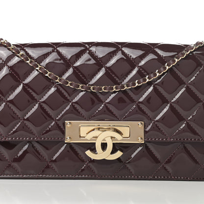 Chanel Patent Quilted Golden Class Wallet on Chain WOC Burgundy 8 of 11