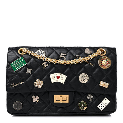 Chanel Aged Calfskin Lucky Charms 2.55 Reissue 225 Flap Black 1 of 9
