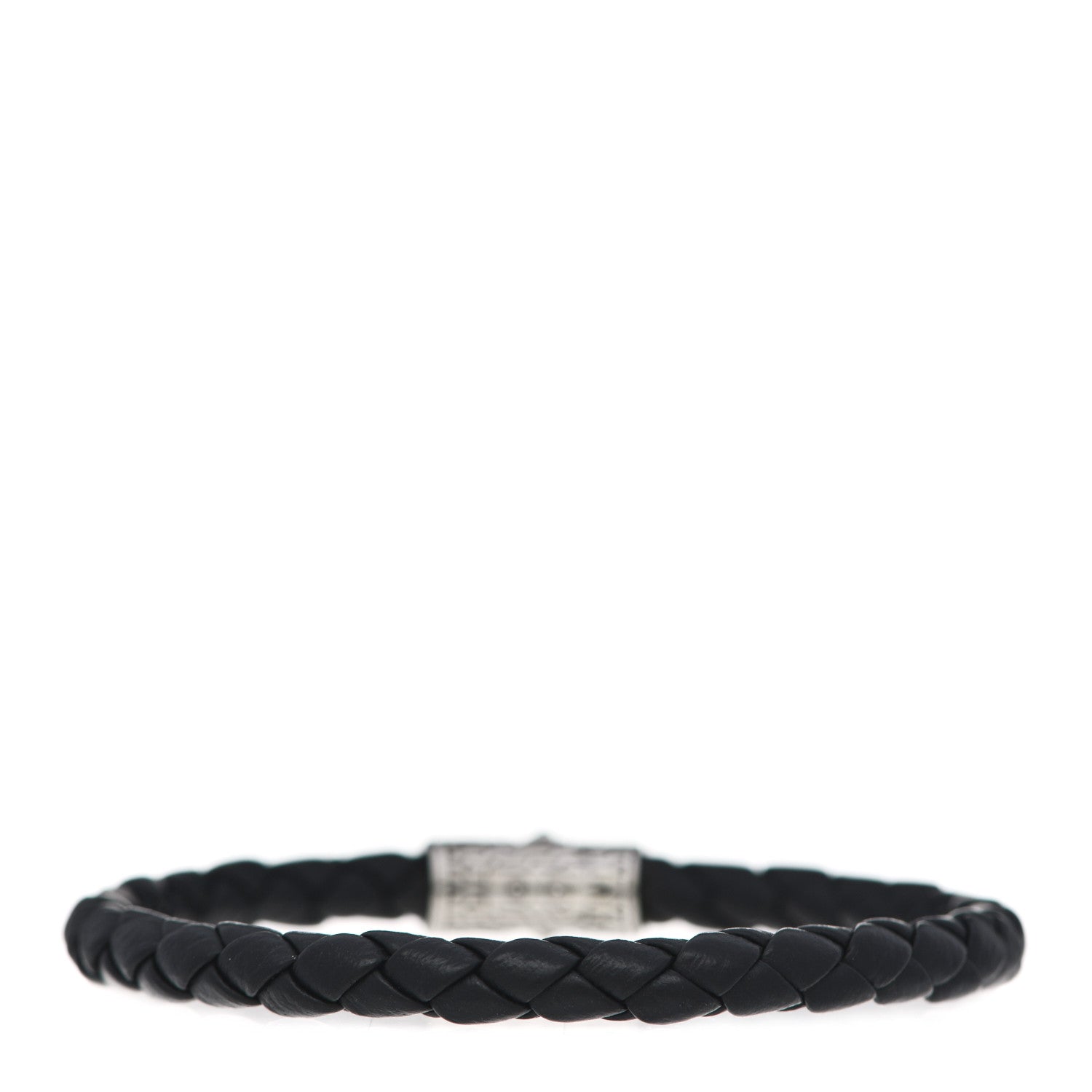 John Hardy Sterling Silver Leather 5.5mm Classic Chain Station Bracelet Black 3 of 5