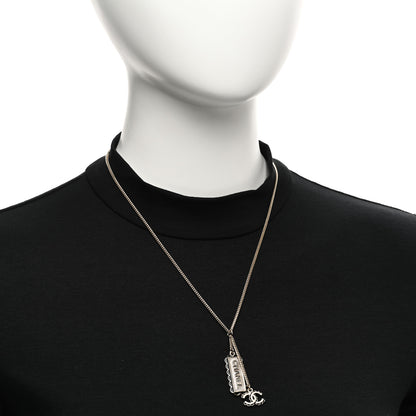 Chanel Enamel CC Logo Necklace Gold Black White 2 of 6