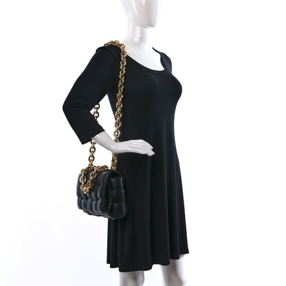Bottega Veneta Lambskin Maxi Intreccio Padded Chain Cassette Crossbody Bag Black 2 of 13