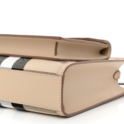 Burberry Smooth Calfskin Canvas Check Mini Pocket Bag Dusty Sand Soft Fawn 10 of 10