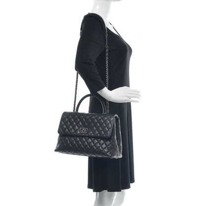 Chanel Caviar Quilted Medium Coco Handle Flap Black 2 of 9
