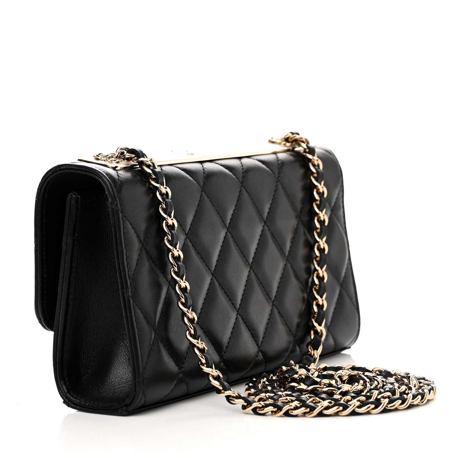 Chanel Lambskin Quilted Trendy CC Flap Phone Holder With Chain Black 3 of 11