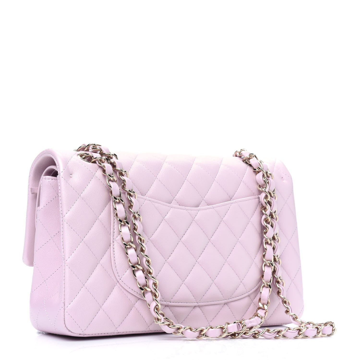 Chanel Iridescent Calfskin Quilted Medium Double Flap Light Pink 4 of 12