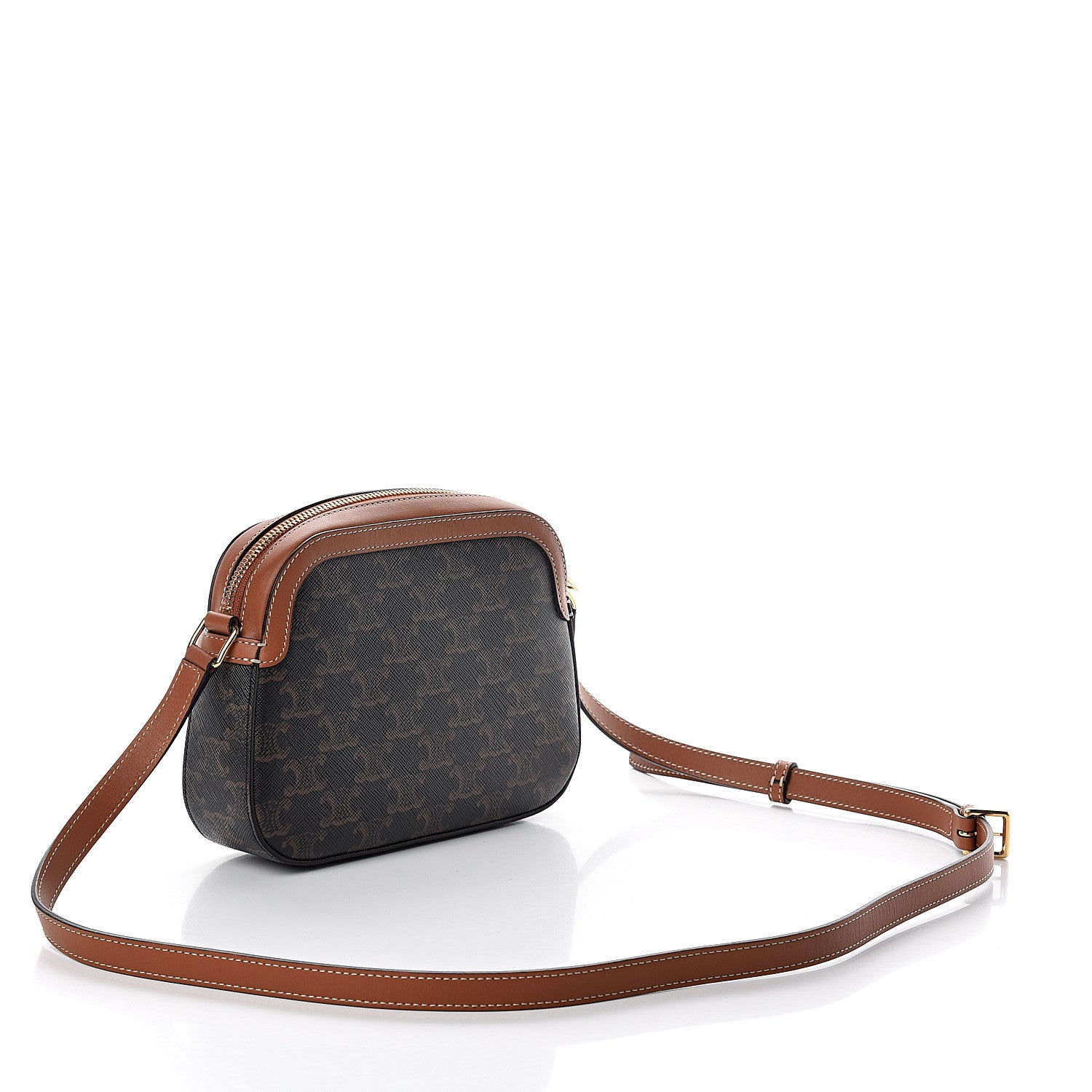 Celine Triomphe Canvas Small Camera Bag Tan 2 of 7