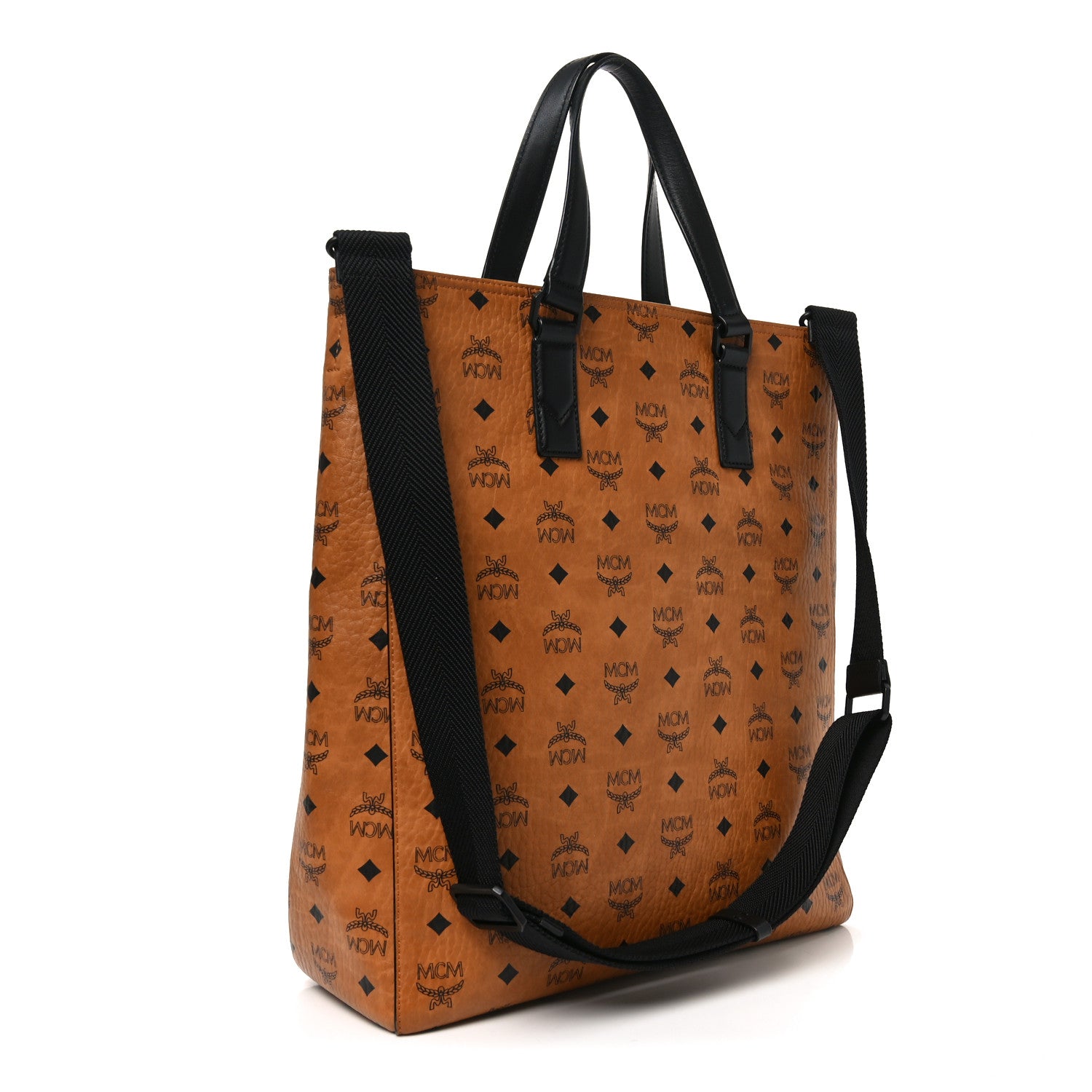 MCM Visetos Klassik Tote Cognac Black 3 of 9