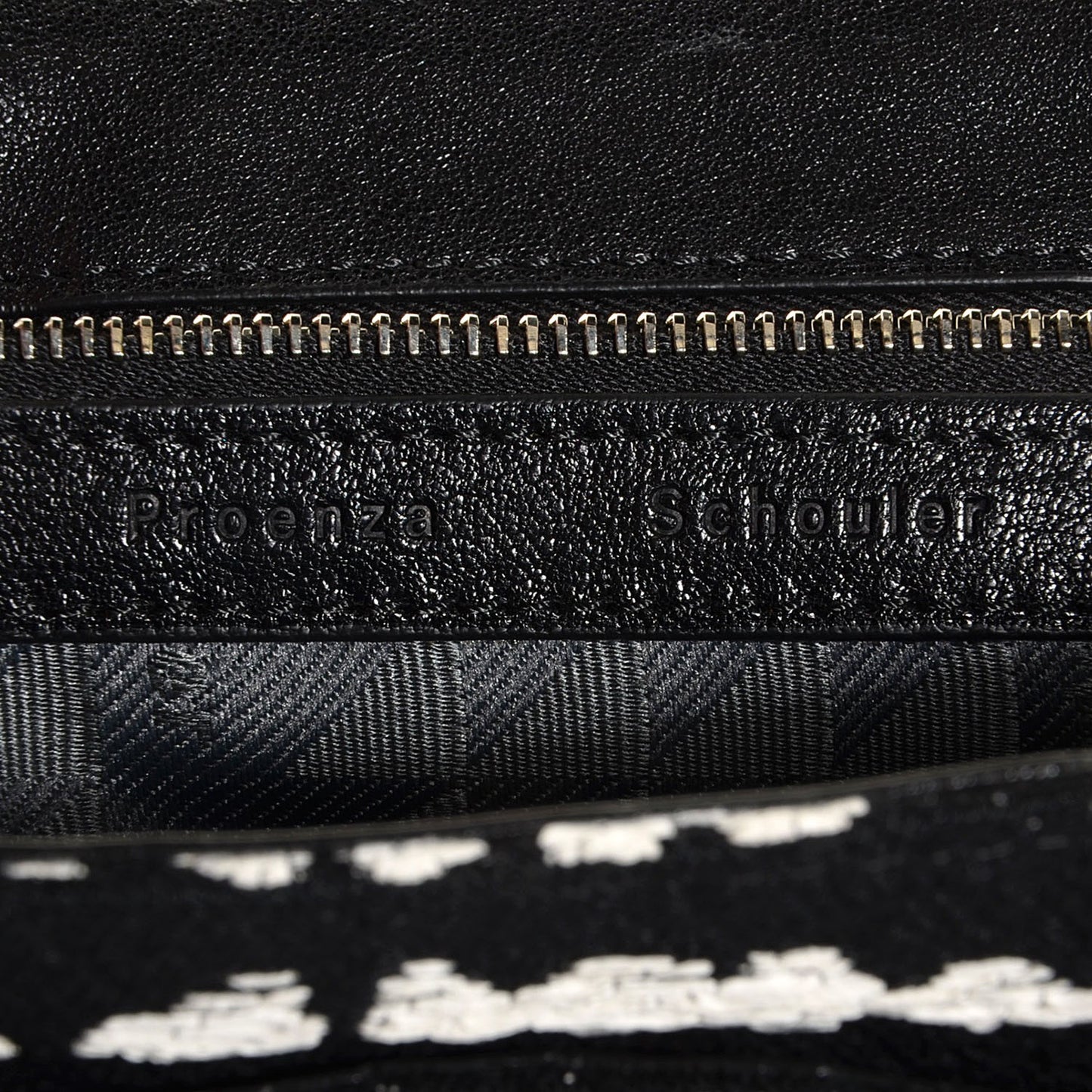 Jacquard Wood Block PS1 Tiny Satchel Black White