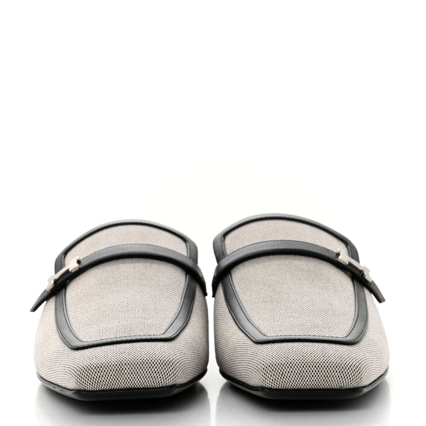 Canvas Calfskin Womens Groupie Mules 40 Prunoir Black
