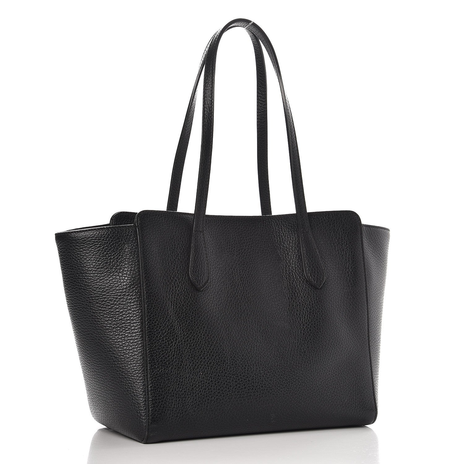Gucci Pebbled Calfskin Small Swing Tote Black 3 of 14