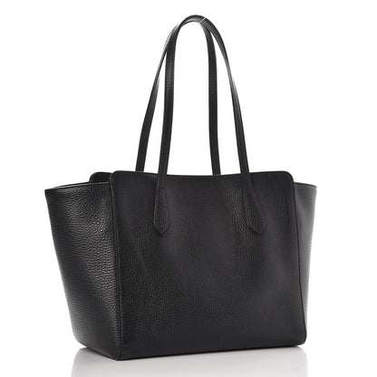 Gucci Pebbled Calfskin Small Swing Tote Black 3 of 14