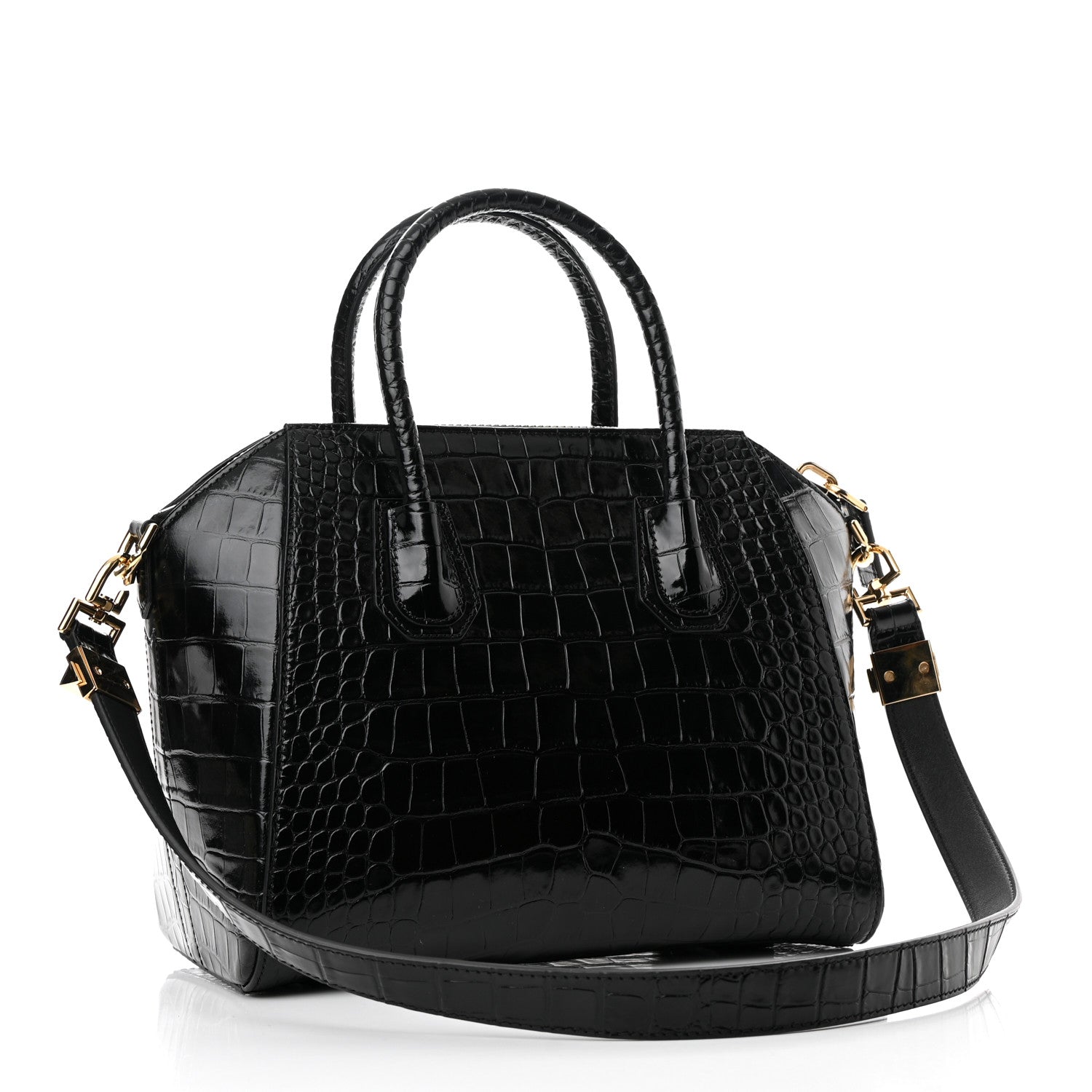 Givenchy Calfskin Crocodile Embossed Small Antigona Black 2 of 10