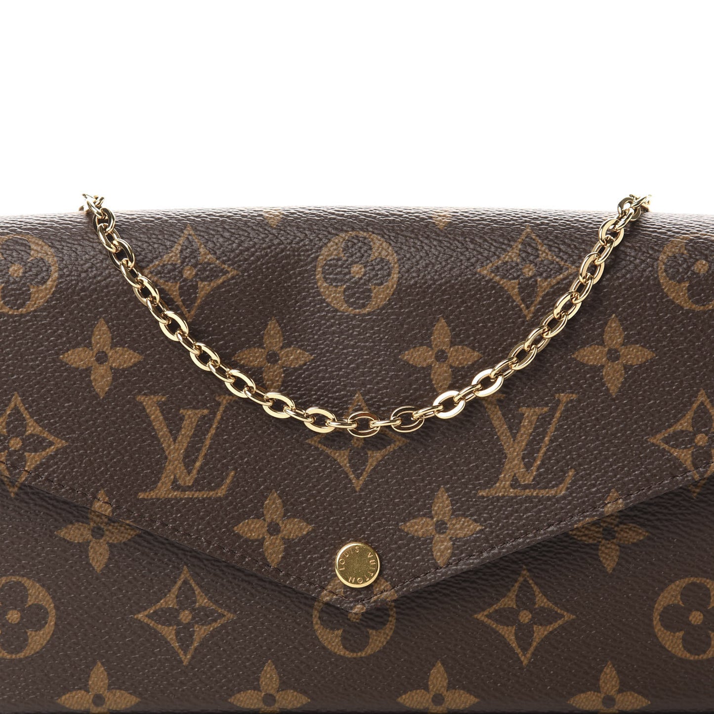 Monogram Pochette Felicie Chain Wallet Fuchsia