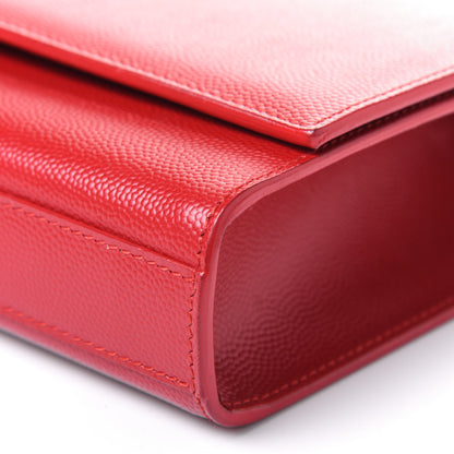 Saint Laurent Grain De Poudre Classic Monogram Cassandre Clutch New Red 8 of 15