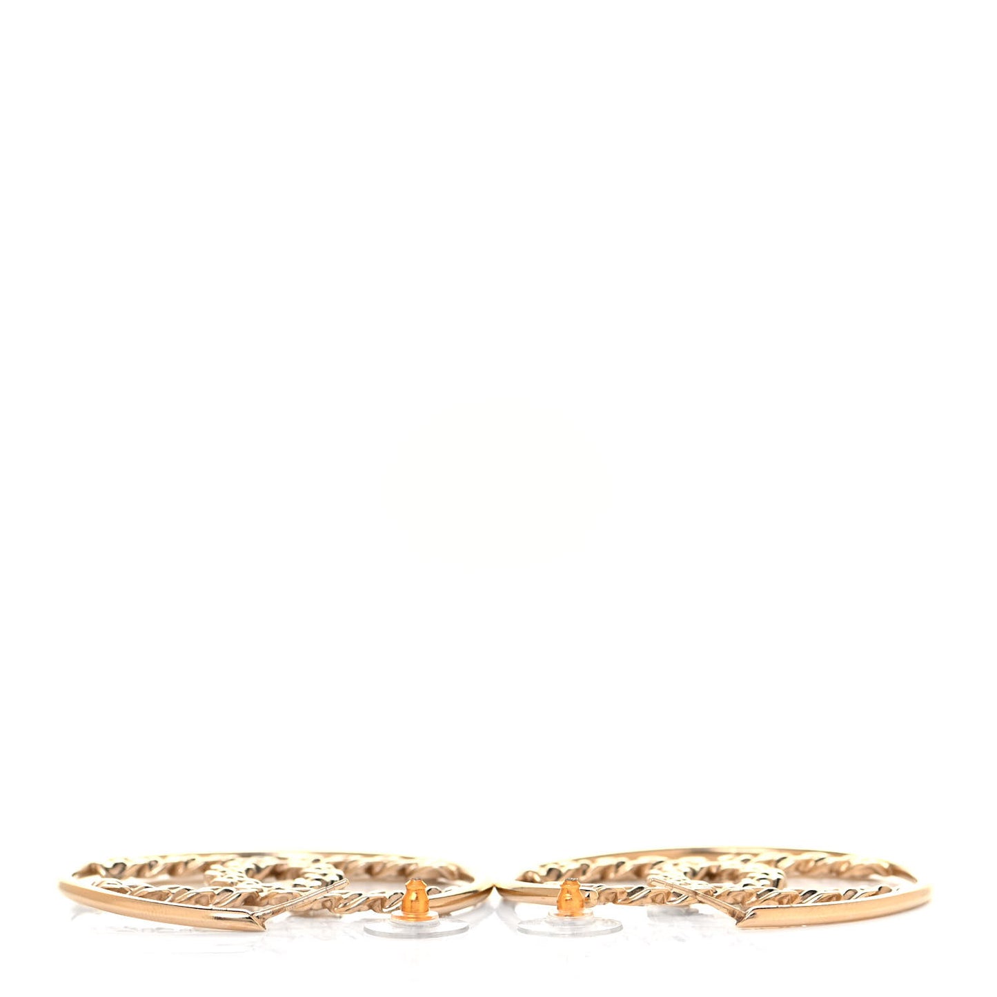 Crystal High Society CC Hoop Earrings Gold