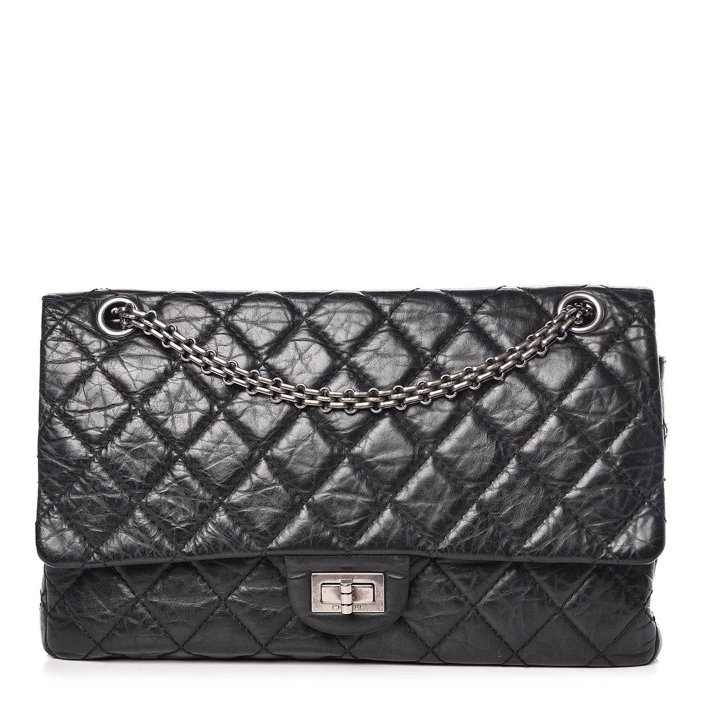 Aged Calfskin Quilted 2.55 Reissue 226 Flap Black