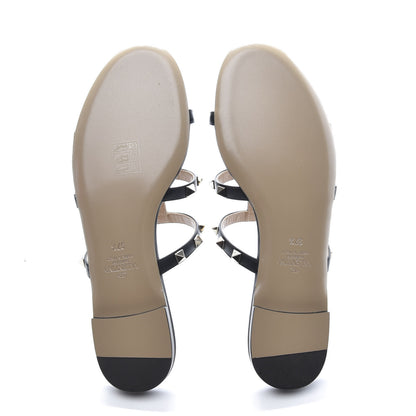 Valentino Garavani Nappa Rockstud Caged Flat Slide Sandals 37.5 Black 5 of 9