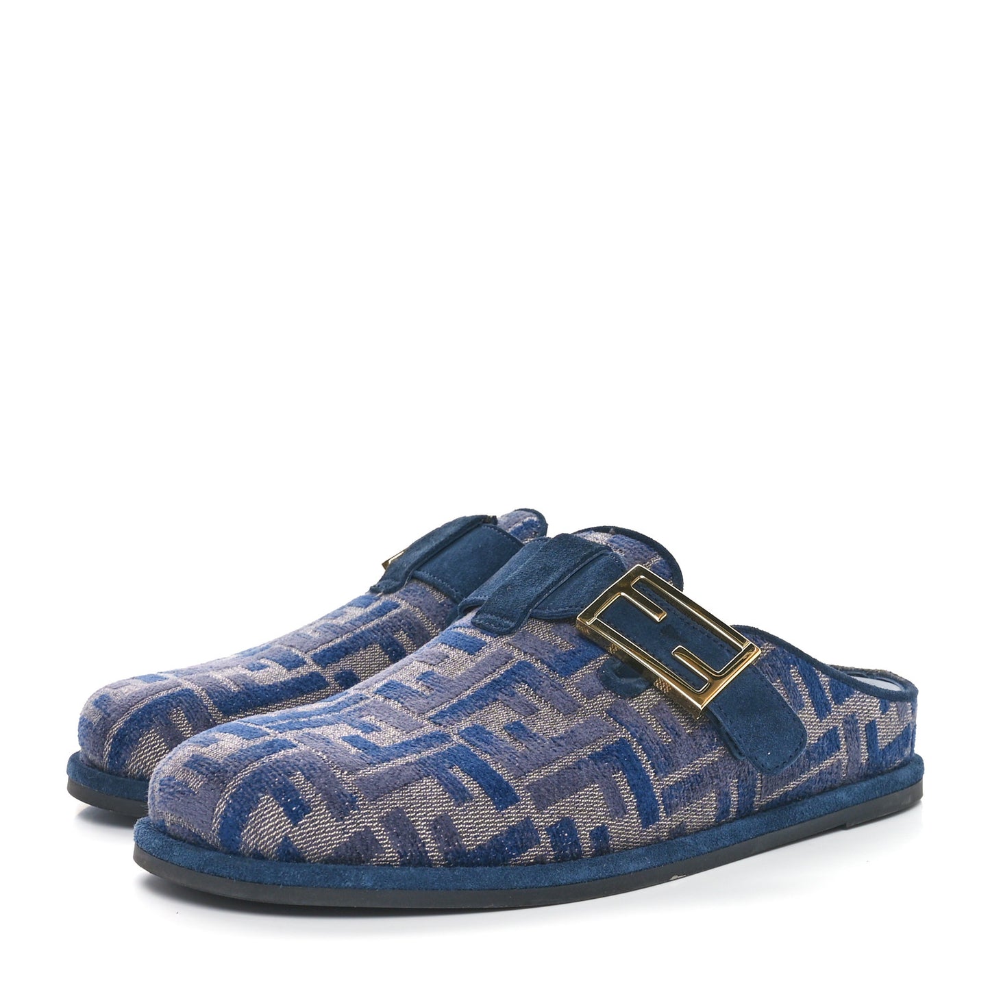 Velvet FF Fendi Feel Mules 36.5 Blue