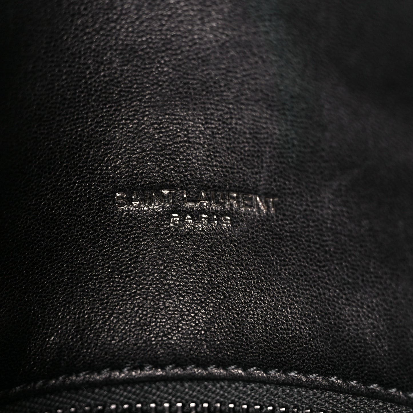 Lambskin Quilted Monogram Monochrome Small Loulou Puffer Chain Satchel Black