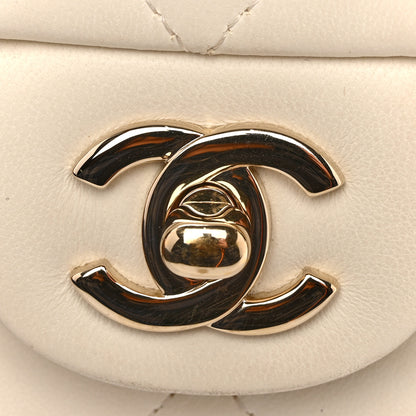 Chanel Lambskin Quilted Mini Rectangular Flap Black White 11 of 14