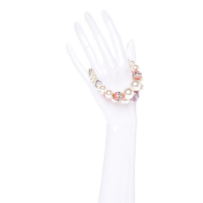 Chanel Pearl Enamel CC Korean Garden Bracelet Pink Multicolor 2 of 4