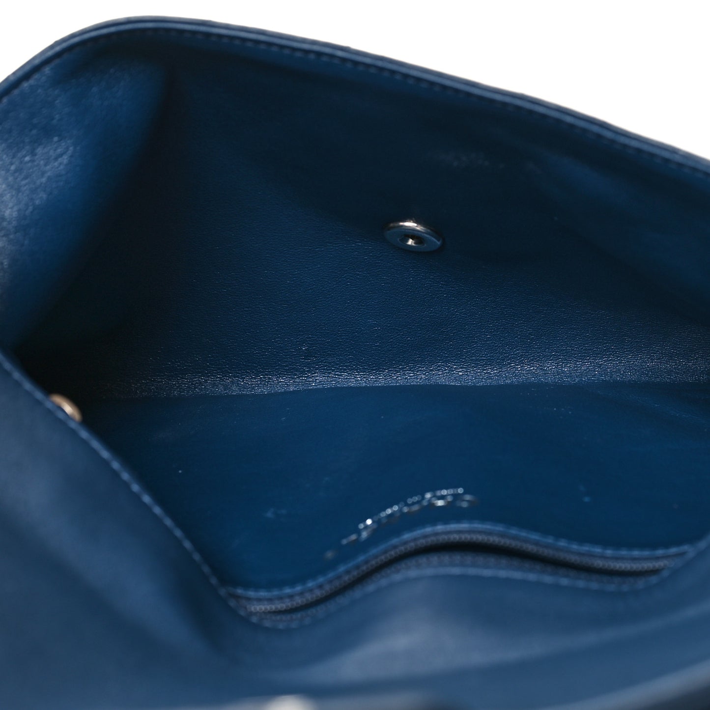 Caviar Quilted Flap Clutch Navy