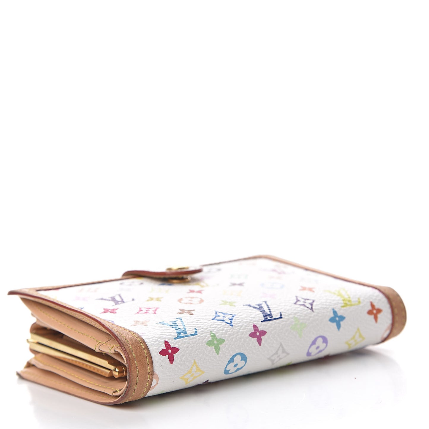 Monogram Multicolor French Purse Wallet White