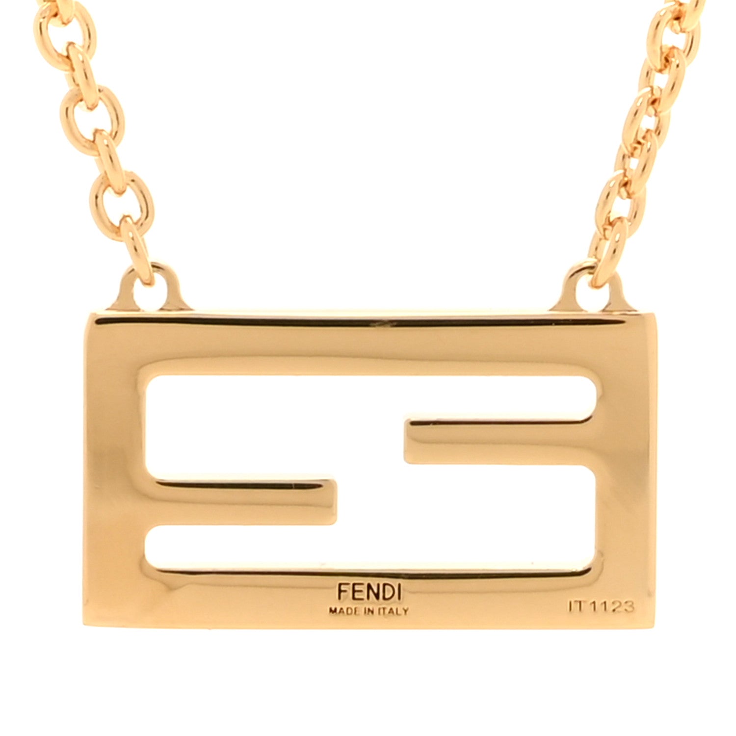Fendi Bronze Baguette Necklace Gold 5 of 6