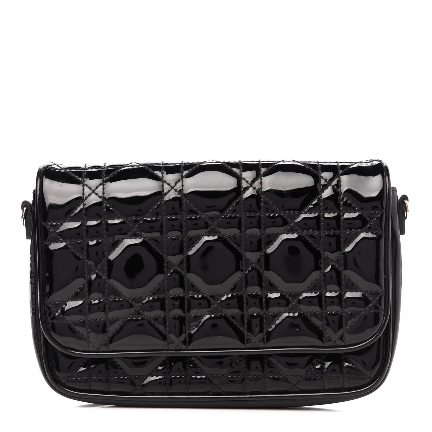 Patent Cannage Wallet on Chain Pouch Black