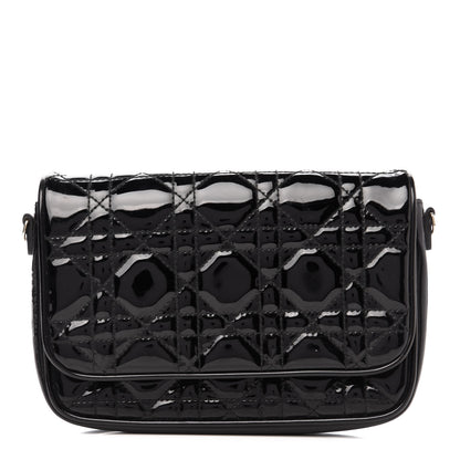 Christian Dior Patent Cannage Wallet on Chain Pouch Black 1 of 10