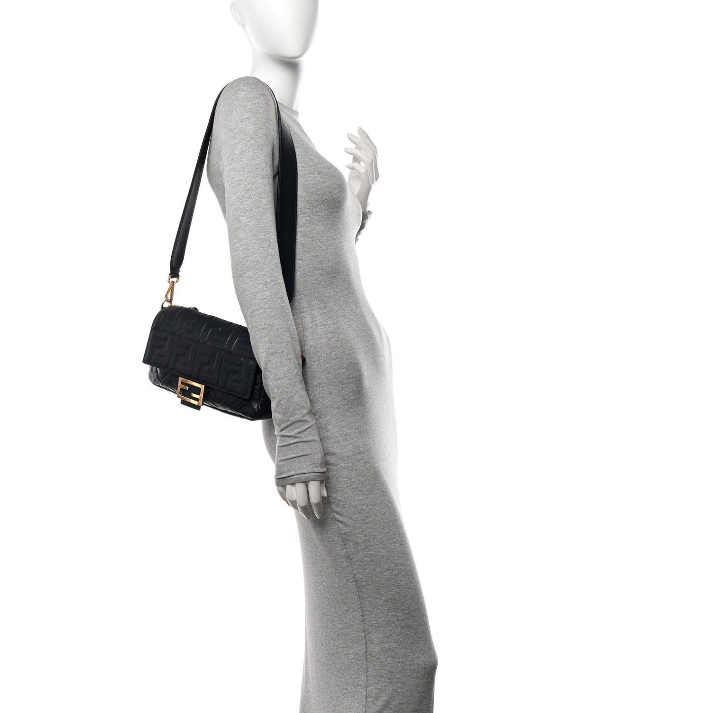 Nappa FF 1974 Embossed Baguette Midnight
