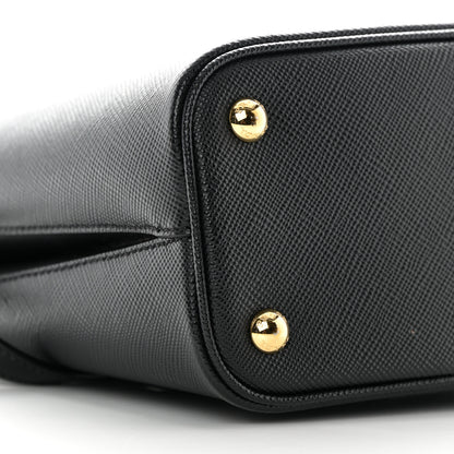 Prada Saffiano Cuir Small Panier Bucket Bag Black Fuoco 8 of 17